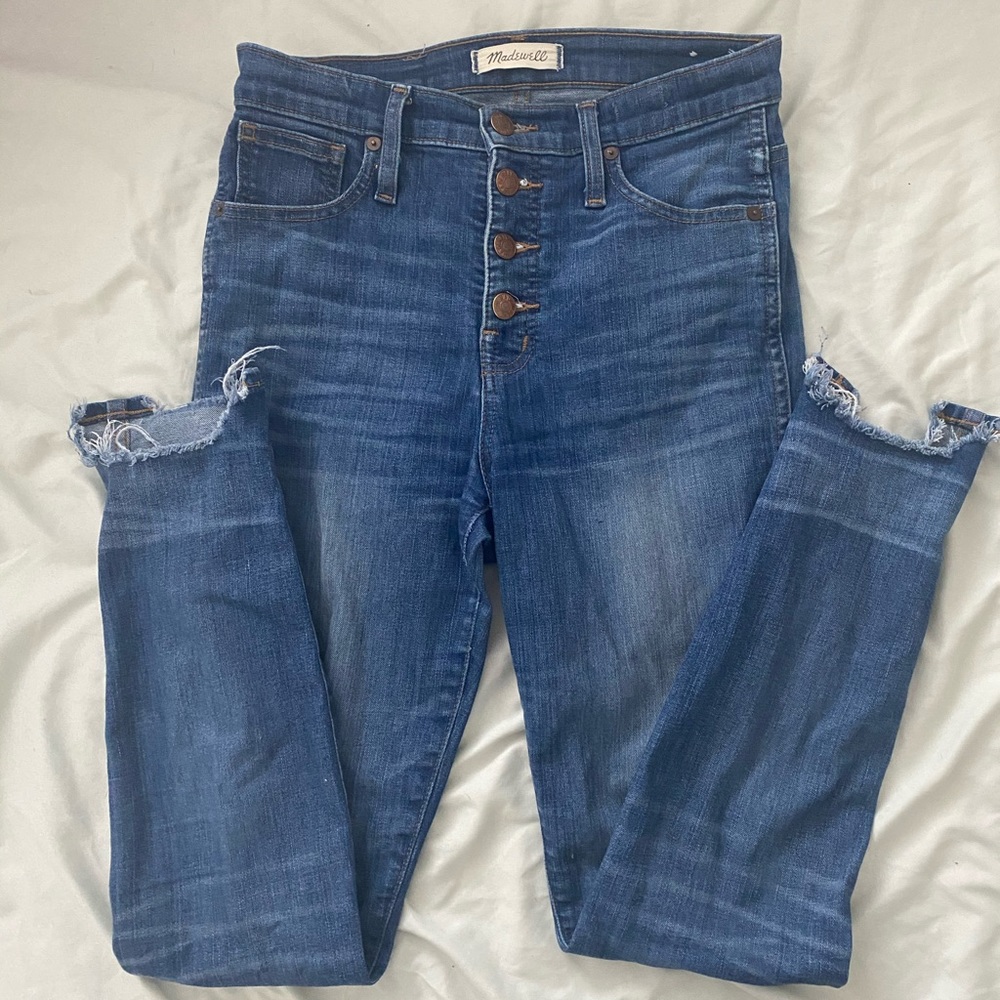 MADEWELL Button Front Skinny Jeans 10”